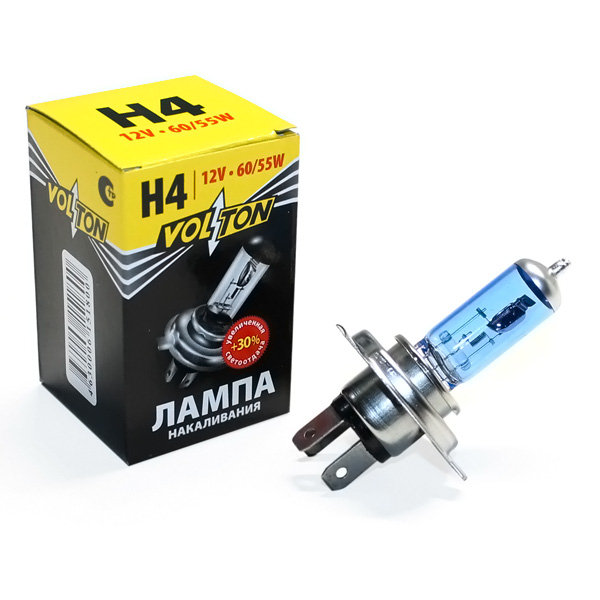 Лампа H4 12V 60/55W +30% P43t VOLTON
