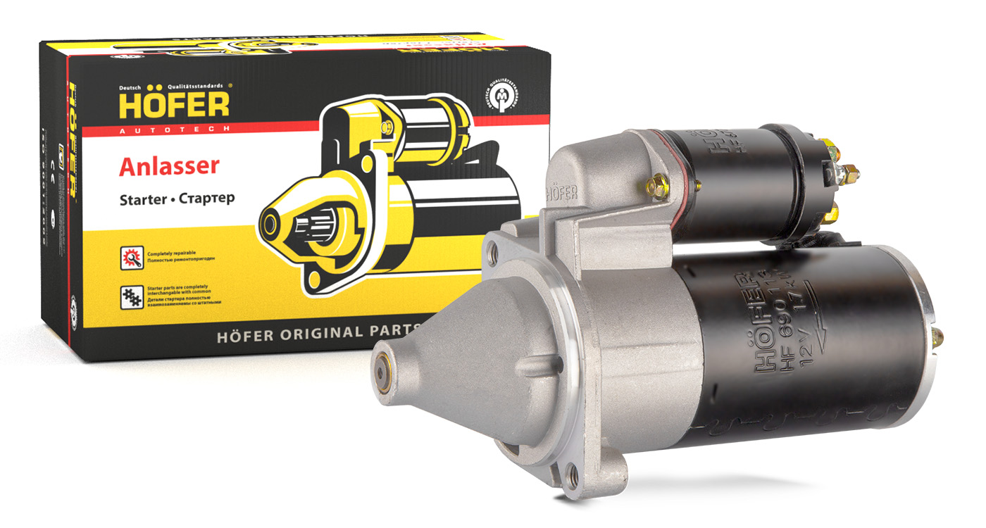 Стартер ГАЗ дв. 406 редукт. 1.7 кВт (ан.5742.3708) HOFER