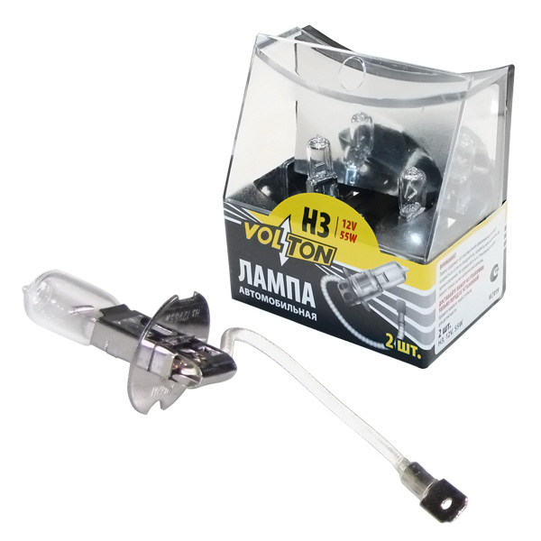 Лампа H3 12V 55W VOLTON (комплект 2шт.)