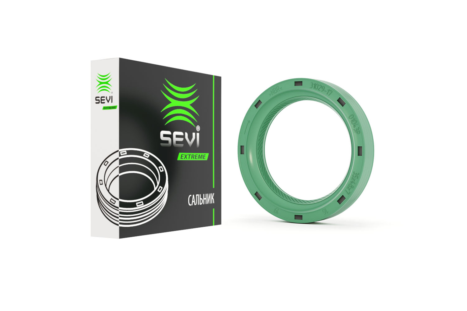 Сальник первичного вала КПП ГАЗ 3302 35*48*7  NBR  (8037-1043) SEVI ЭКСТРИМ 