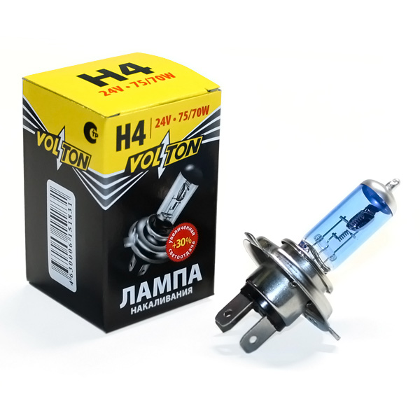 Лампа H4 24V 75/70W +30% P43t VOLTON