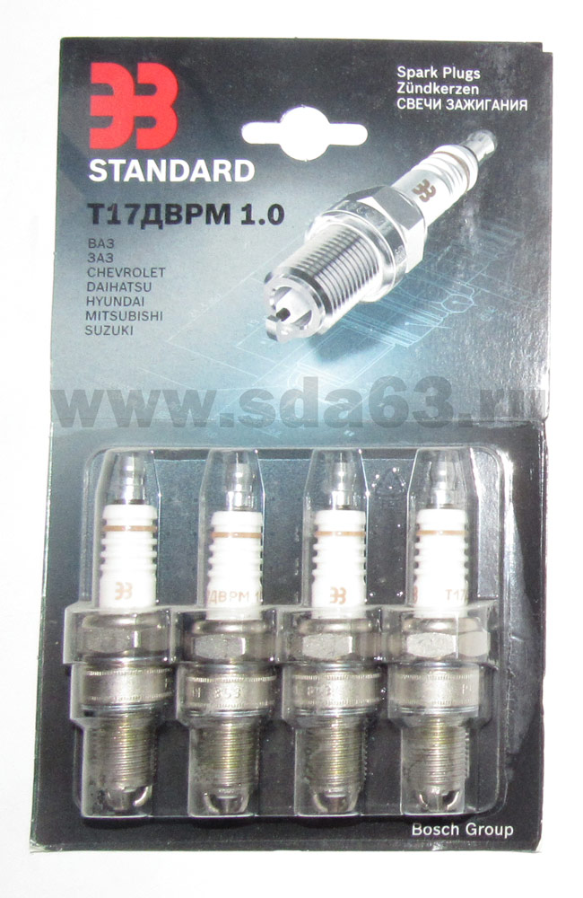 Свеча зажигания ВАЗ 2108-10 инж. 8 кл. 3 элект.(1мм, R, Cu) (4 шт.) HOFER