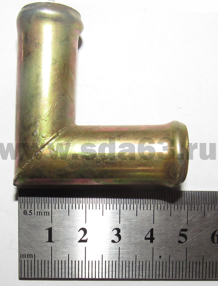 Угольник шлангов отопителя  16*16 мет.