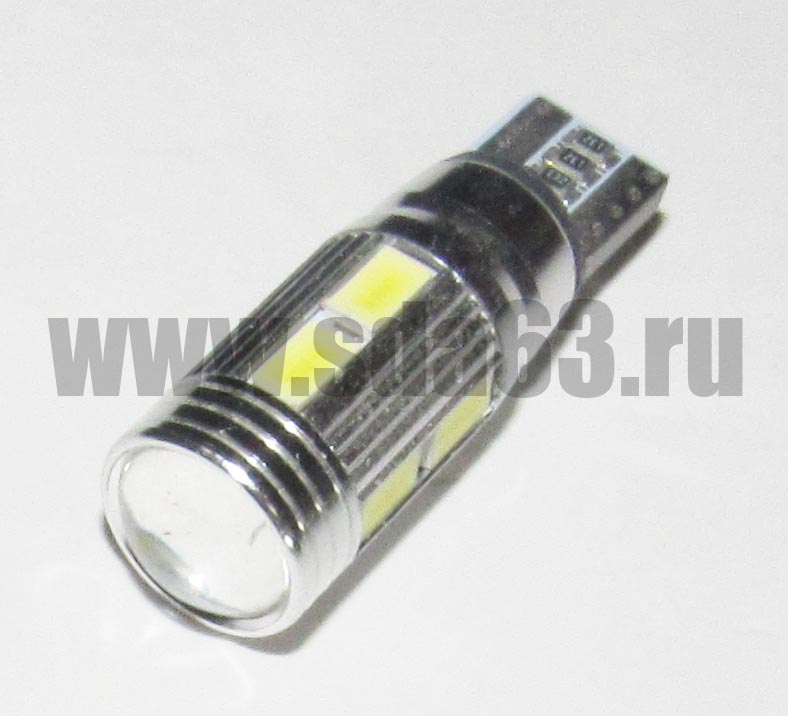 Светодиод T10 габаритная Б/Ц 12V с линзой