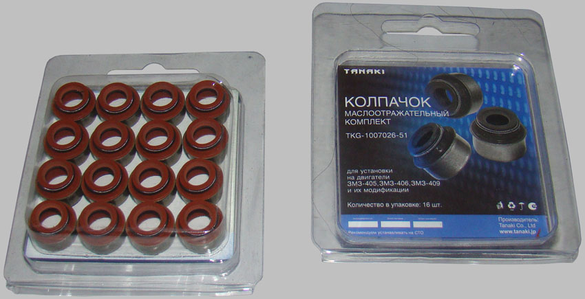 Колпачок маслосъемный (сальн.клап.) ГАЗ 406 (16 шт.) TANAKI