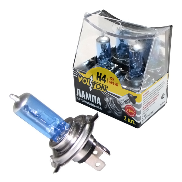 Лампа H4 12V 60/55W P43t (к-т 2 шт.) VOLTON