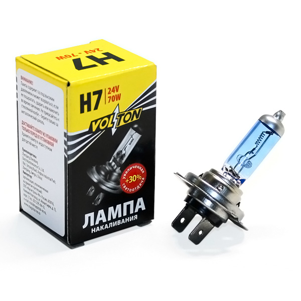 Лампа H7 24V 70W +30% VOLTON